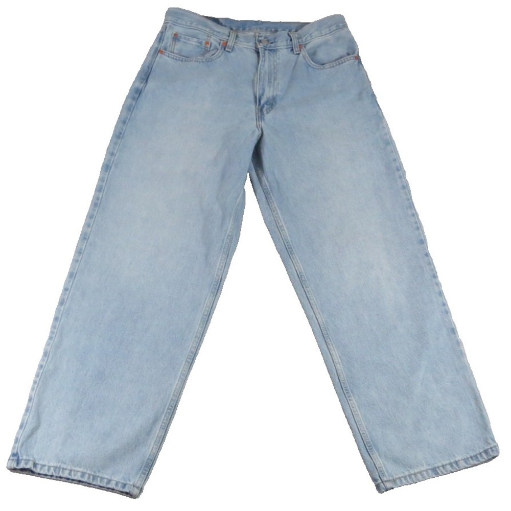 Levis Jeans Denim Baggy Skater Mens 33x32 Light Wash Blue Casual Loose Fit Pants